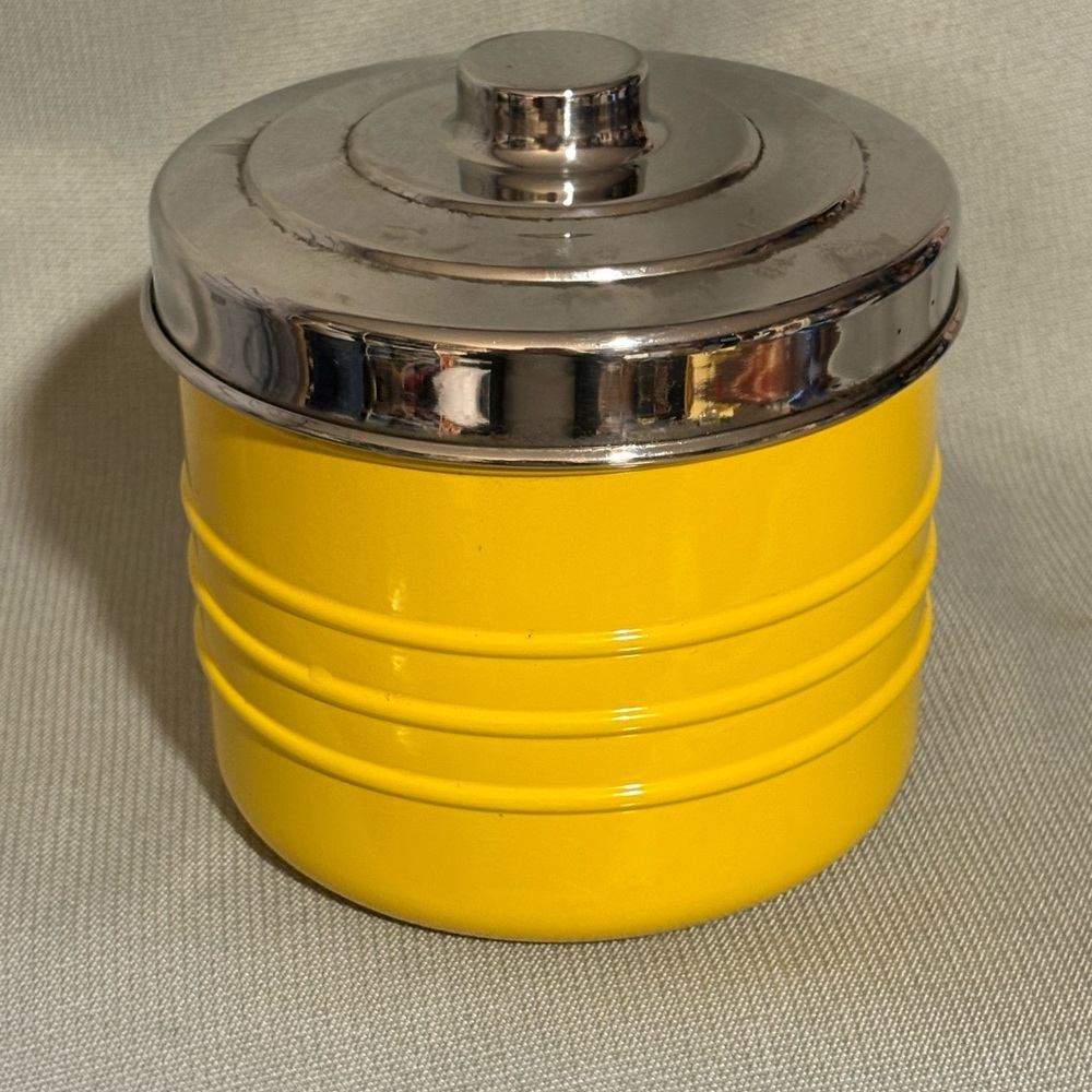 Vintage Pier 1 Imports Yellow With Lid Canister